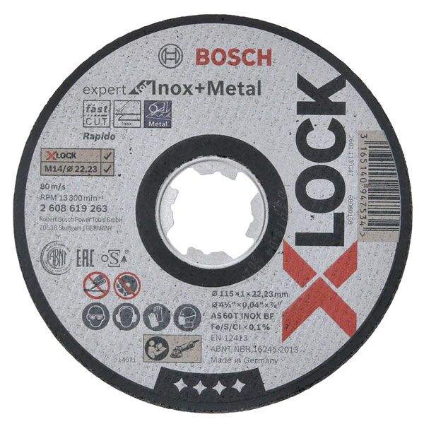 Bosch X-lock rezna ploča sfInox 115x1 ravna (2608619261)