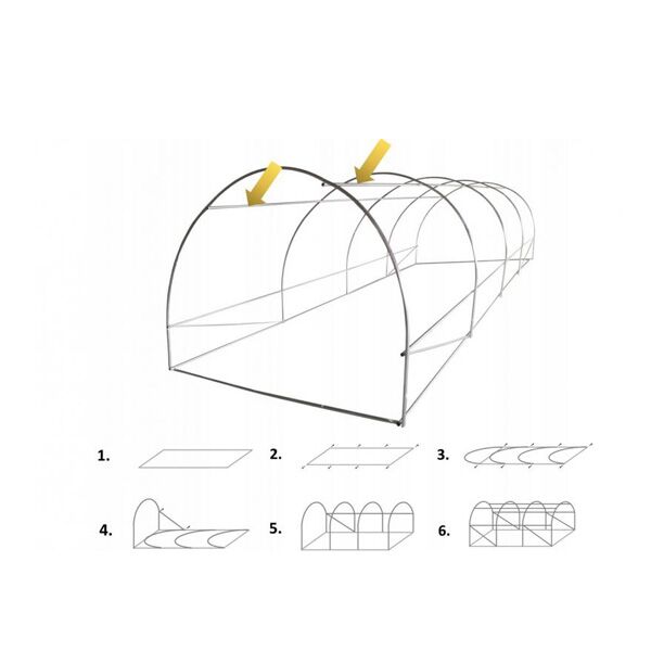Plastenik beli 6x3x2 m (TUN5214) - Image 3