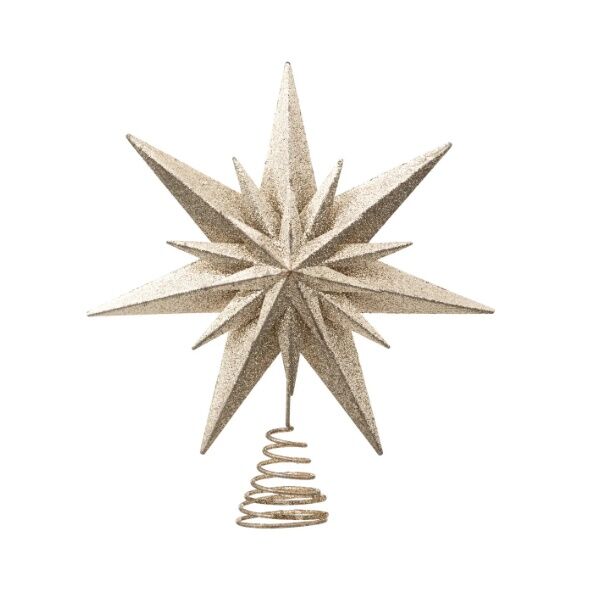 Novogodišnja dekoracija dupla zvezda za vrh jelke 30 cm (191872)