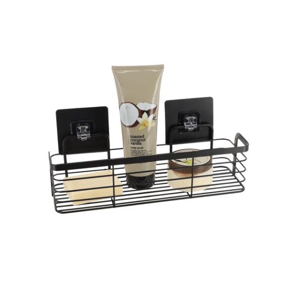 Zidna žičana polica samolepljiva 29.2x11x12.2 crna (91017108) - Image 2