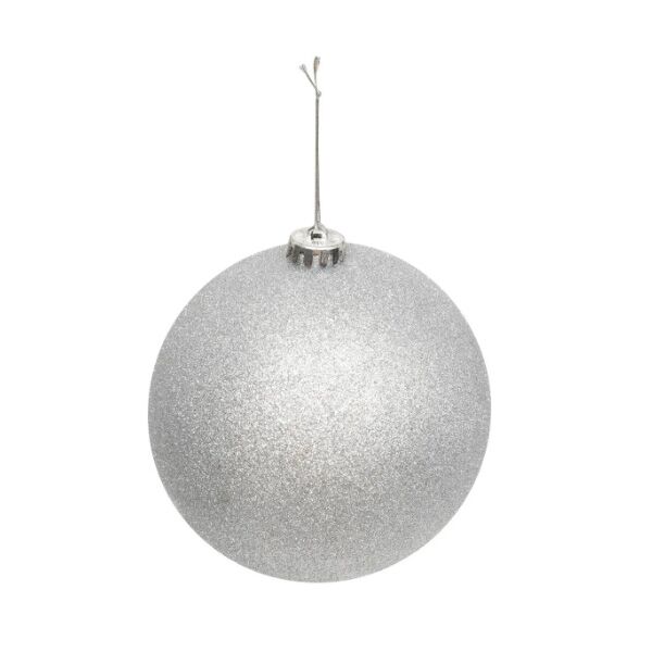 Novogodišnji ukras za jelku maxi kugla kom 150mm srebrna sa gliterom (184160P)