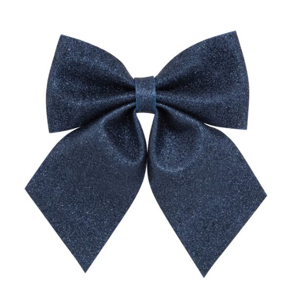 Novogodišnja dekorativna mašna 20x25 plava gliter (207615)