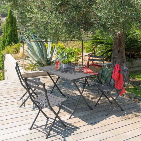 Sklopivi baštenski sto Greensboro 110x70x71 cm sivi (139953) - Image 2