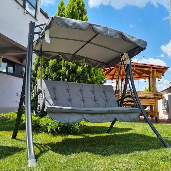 Ljuljaška trosed siva 190x115x160cm (C1088)