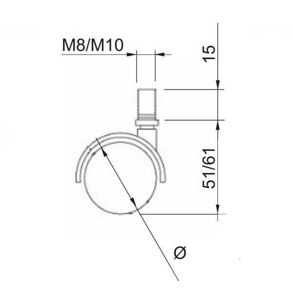 Točkić rotirajući T4105 Crna fi50x60/fi11x22mm OPD 0206223 - Image 2