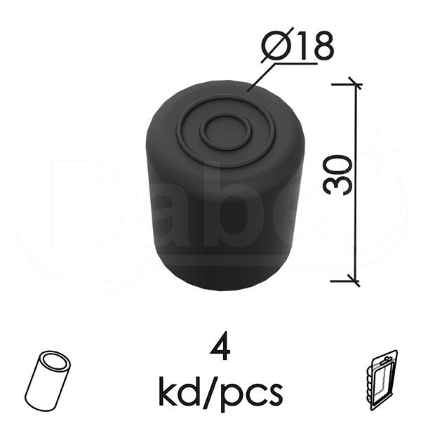 Navlaka za nogare stolica SN1 crna FI18 mm (4kom) cilindrični presek DBP1 (0218084)