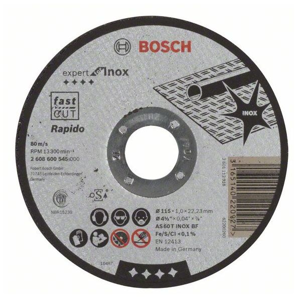 Bosch rezna ploča ravna 115x22,23x1,0mm 2608600545
