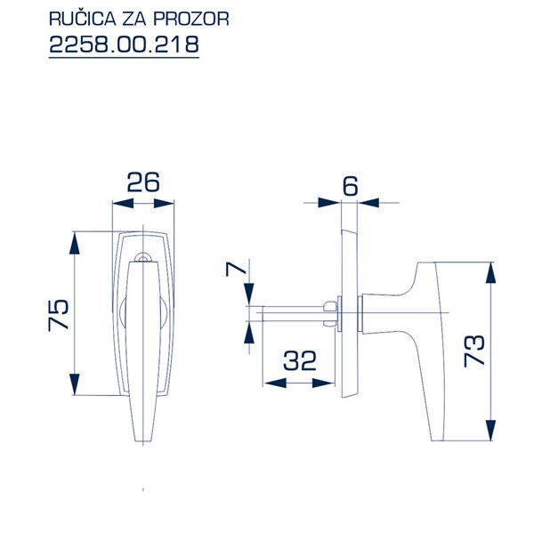 Ručica za prozor - plastificirana 225800247 - Image 2