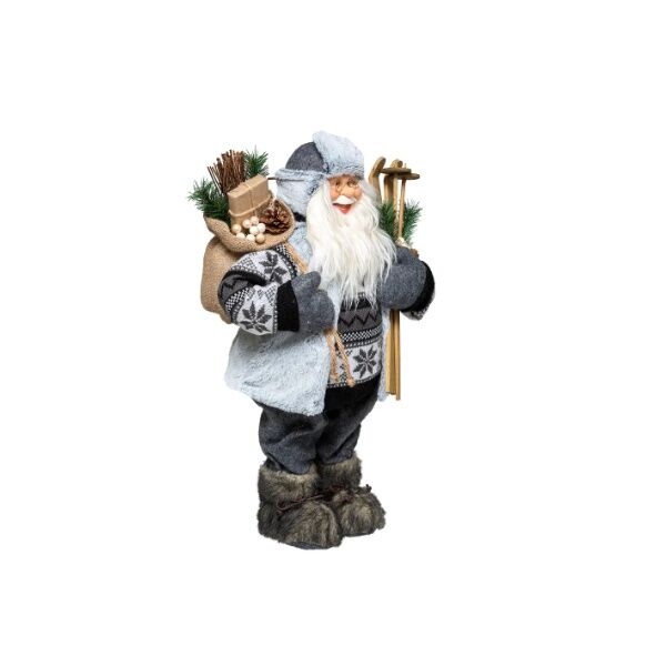 Novogodišnja samostojeća dekoracija Deda Mraz sa skijama 45 cm (128440K2)