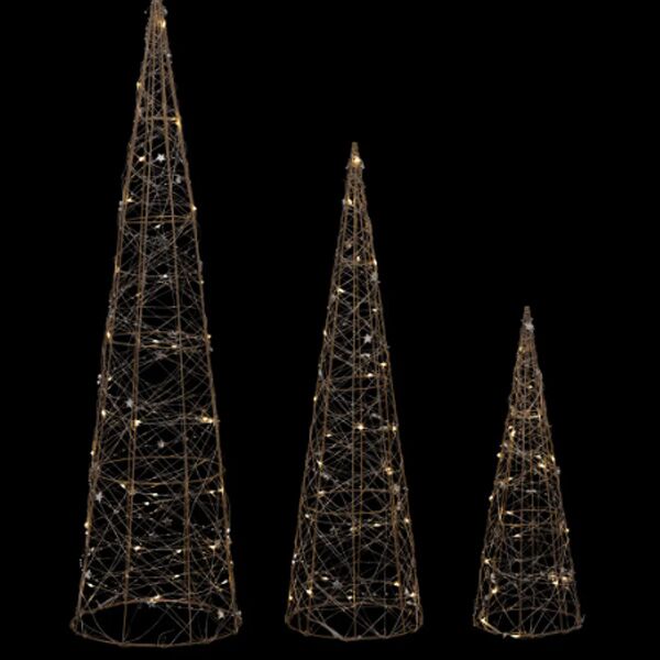 Novogodišnja dekoracija set 3 kupe sa lampicama (190947) - Image 2