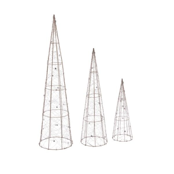 Novogodišnja dekoracija set 3 kupe sa lampicama (190947)