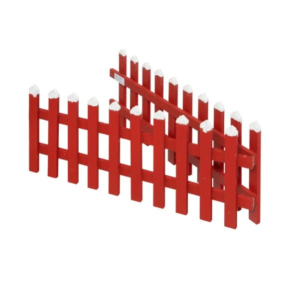 Novogodišnja ograda 20x3.7x45 cm drvo crvena (199341)