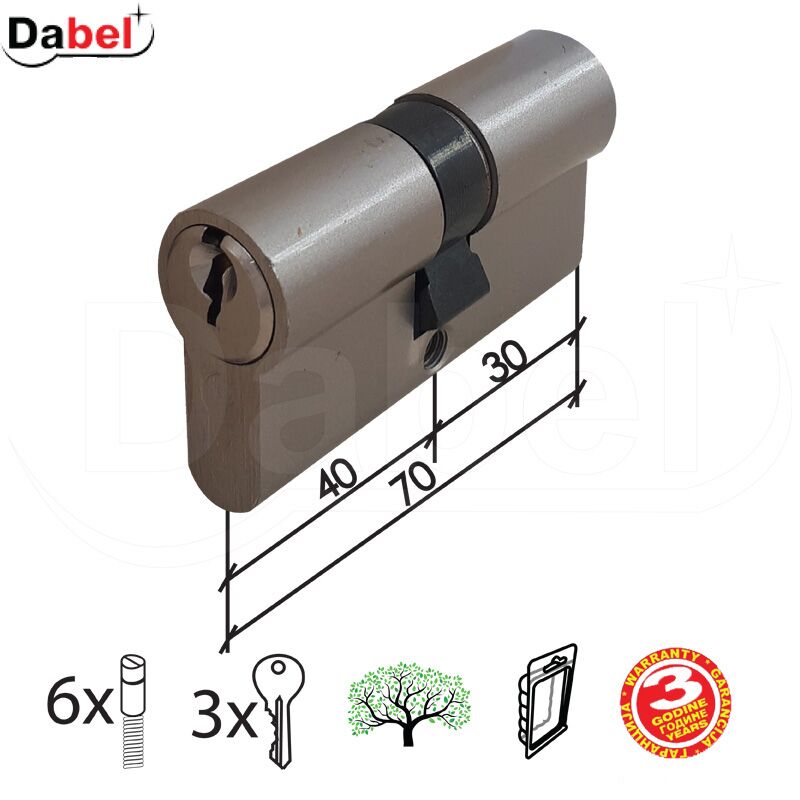Cilindar za vrata CL2036 Nikl 70mm(30-40) 3K DBP1 3301096