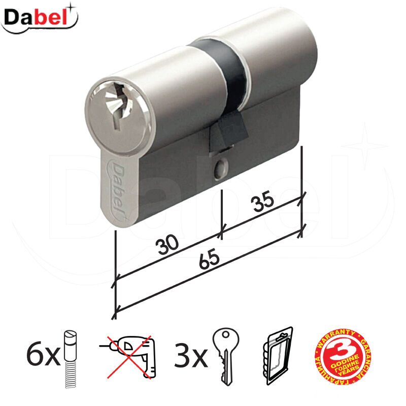 Cilindar za vrata CL2010 SS 65mm(30-35) 3K DBP1 0106278