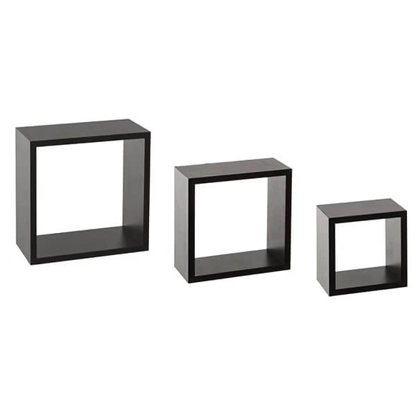Zidna polica kocka 3kom 15/20/25cm mdf crna 138956A