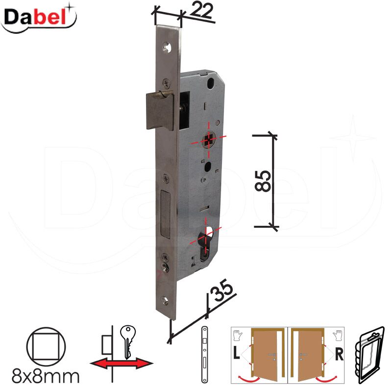 Brava za alumin. vrata 35x85/22 3.stepen Nikl DBP1 B2025 C