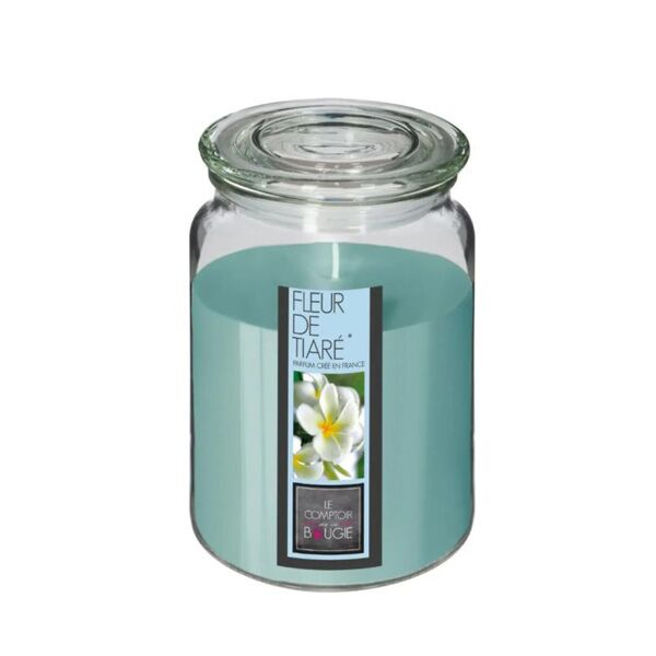 Sveća 10x14.5 cm staklo/vosak svetlo plava (157747I)