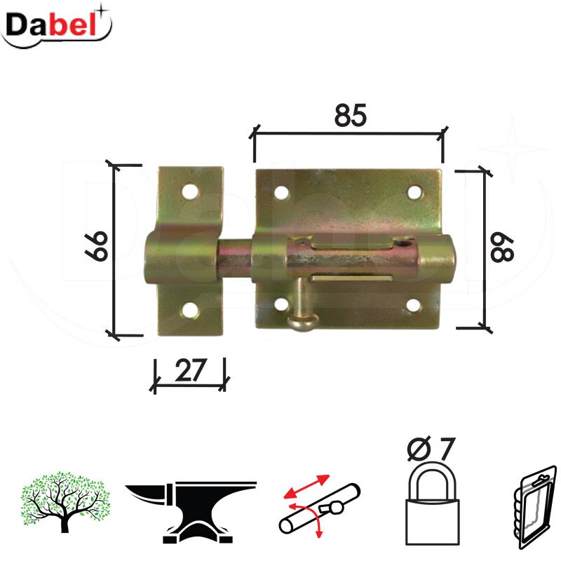 Reza za katanac 454 ZnŽ 85x68/27x66/fi7mm DSP 0105059