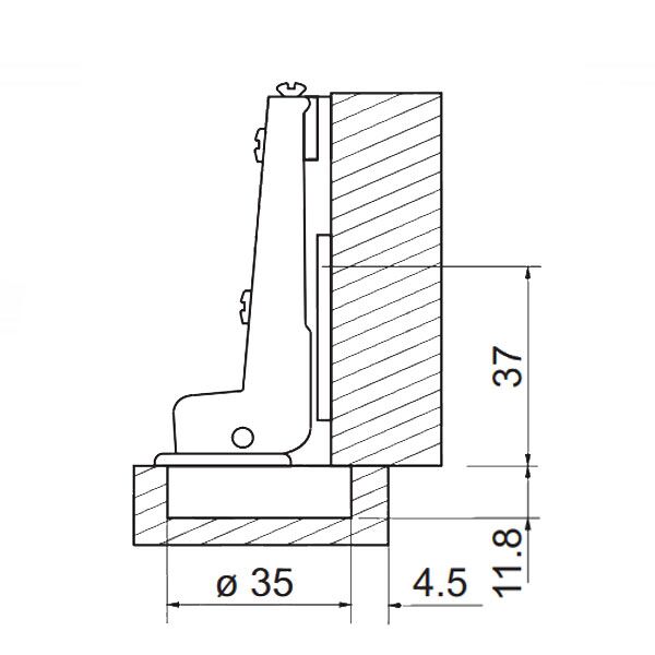 Šarka klap sa amortizerom 9100 ZnB fi35/110` Ravna OPD 0203074 - Image 2