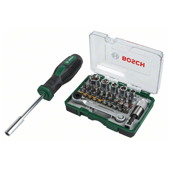 Bosch 27-delni set mini čegrtaljke + ručni odvrtač 2607017331 - Image 2