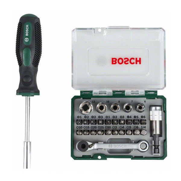 Bosch 27-delni set mini čegrtaljke + ručni odvrtač 2607017331 - Image 3