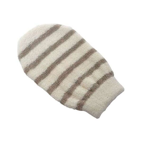 Rukavica za kupanje pamuk bambus sivo smeđa prugasta (75506233)