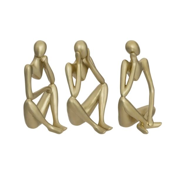 Dekorativna figura 3/1 Femme 10x9,5x17 cm polirezina zlatna (195137)