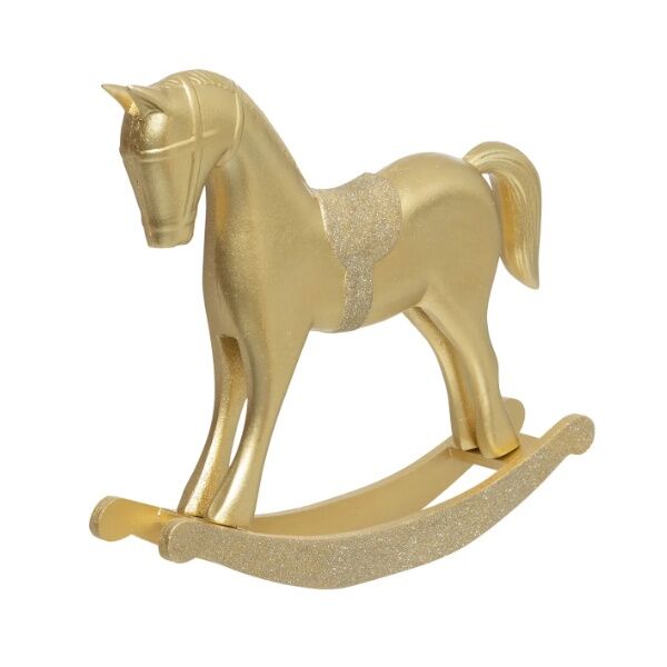 Dekorativni konj 32x6.5x35 cm zlatna (199157)