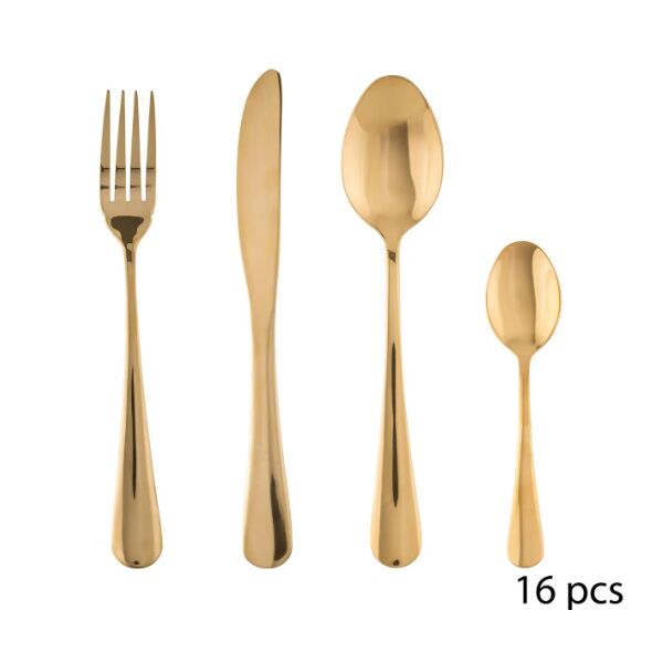 Pribor za jelo 16 delova zlatni (145653)