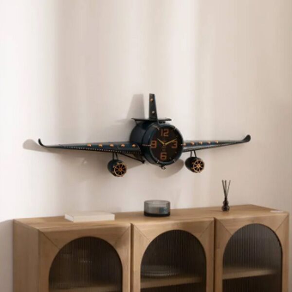 Atmosphera Zidna dekoracija Sat Avion Hans metal (206472) - Image 2