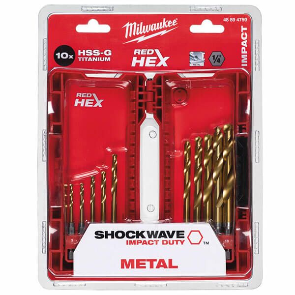 Milwaukee burgije TIN HEX (10kom) od 3mm do 10mm