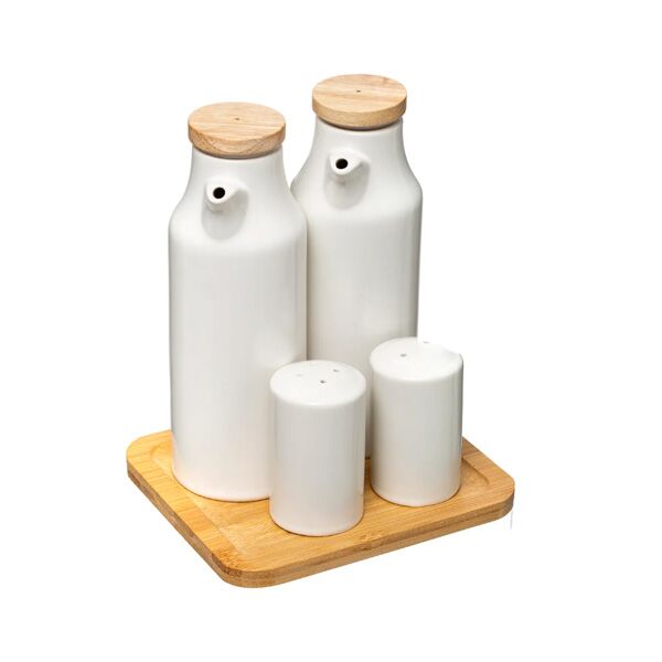 Five set za ulje sirće so biber beli porcelan (179613)