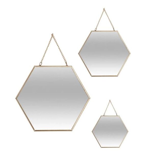 Ogledalo metal/staklo zlatno (141196A)