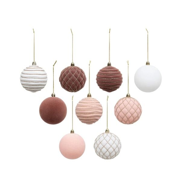 Novogodišnji ukras za jelku kuglica 8 cm mix boja (198552)