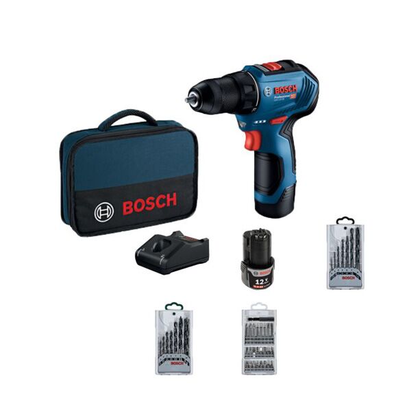 Bosch Aku bušilica-odvrtač GSR 12V-30+39-delni set pribora 2x2,0Ah (06019G9001)