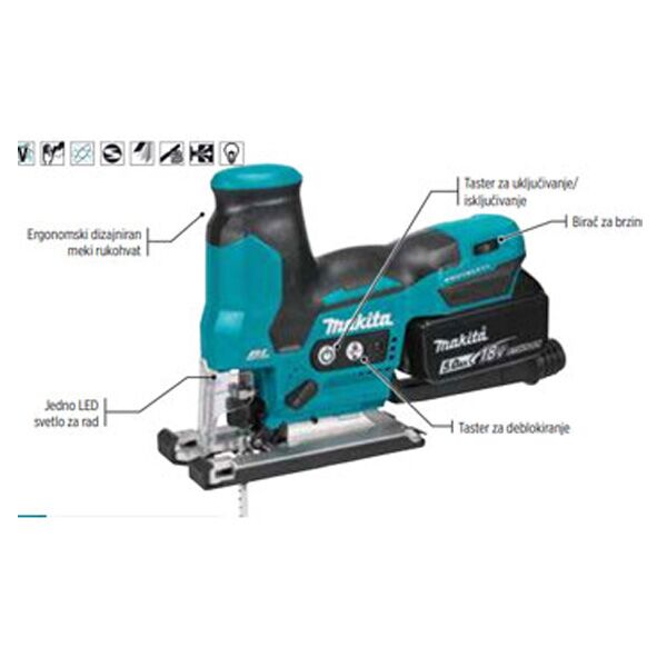 Makita Aku ubodna testera (DJV185Z) - Image 3