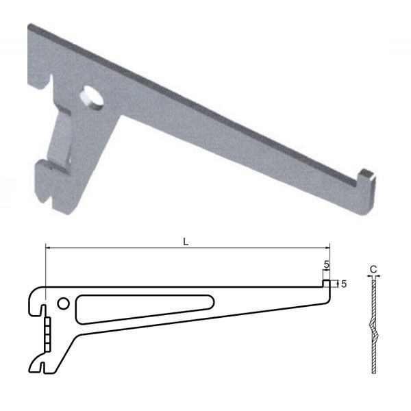Nosač police modularni N5121 Bela 400/63/2,7mm Q 1713011 - Image 2
