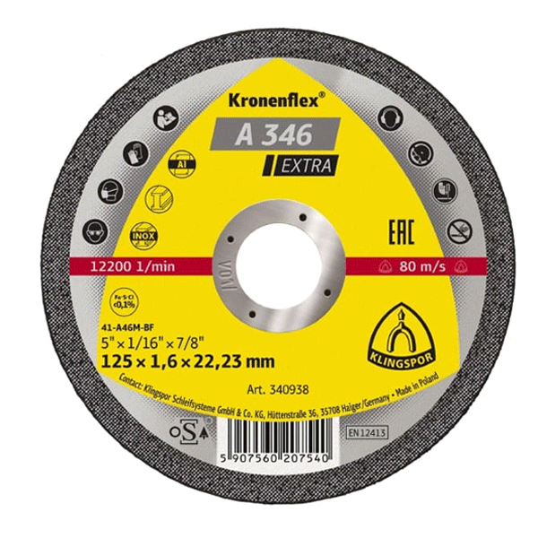 Klingspor rezna ploča 115 x 1,6 x 22,3 mm A 346 Extra