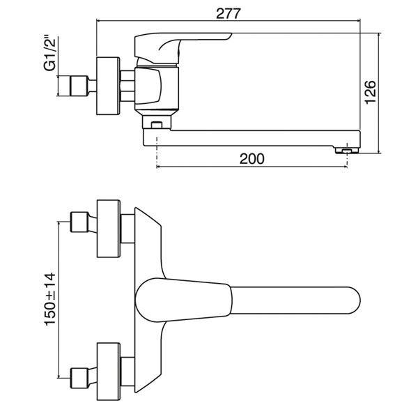 Baterija za sudoperu Prima zidna sa dugom lulom M4115L - Image 2
