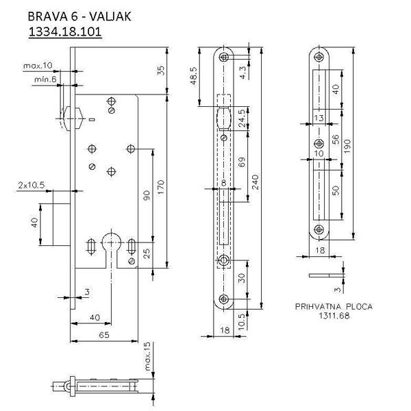 Brava 6 sa valjkom 40(65x170)18 za cilindar - Image 2