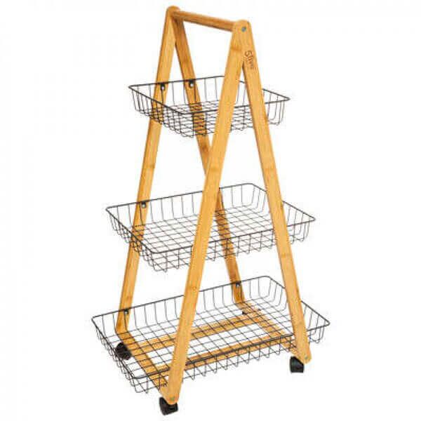 Polica sa točkićima 54.5x35.5x88cm Modern crna 174682B