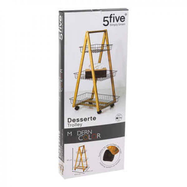 Polica sa točkićima 54.5x35.5x88cm Modern crna 174682B - Image 2