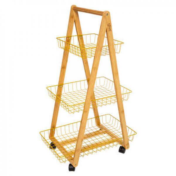 Polica sa točkićima 54.5x35.5x88cm Modern žuta 174682C