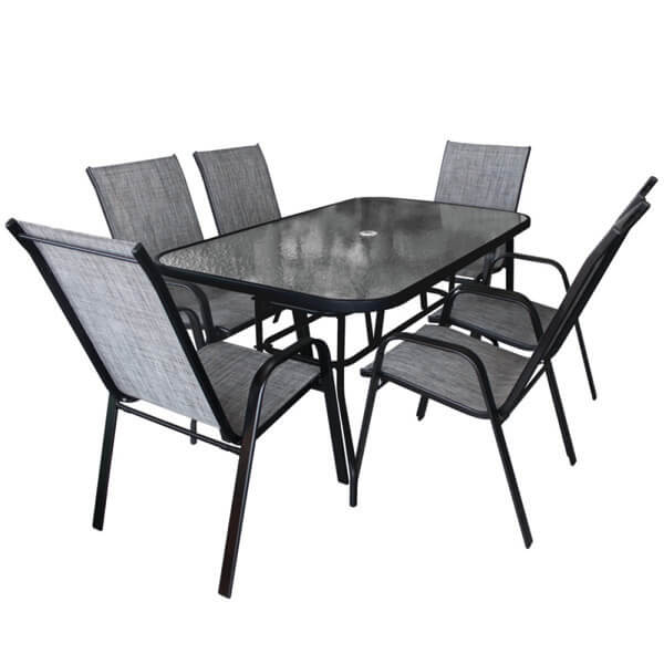 Baštenski set: sto + 6 stolica 150x90x70cm