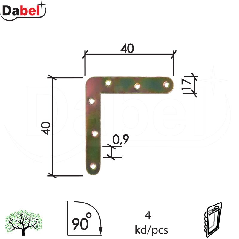 Vezač ugaoni LP1 ZNŽ 40X40 mm (4kom) DBP1 (0220025)
