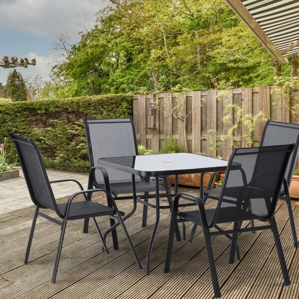 Baštenski set sto + 4 stolice crni (TIH3521) - Image 2