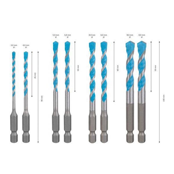 Bosch 8-delni Expert set višenamenskih burgija HEX-9 MC 3-8 mm (2608901455) - Image 3