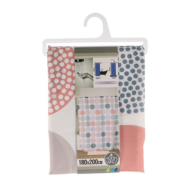 Zavesa za kadu i 12 kukica 180x200cm polies. (1205664)