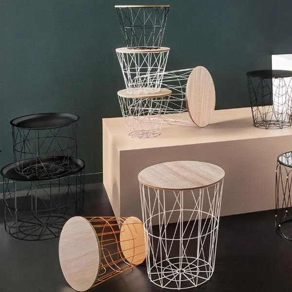 Atmosphera sto Ø47x56,5cm MDF/drvo/metal bela (157057A) - Image 2