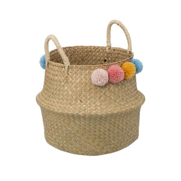 Atmosphera Korpa za odlaganje sa pompons D33x38 bež (200489C)